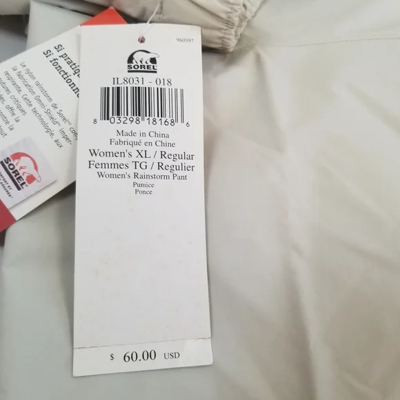 Sorel Omnishield Rainstorm Nylon Waterproof Pants Womens Size XL NWT - Picture 9 of 11